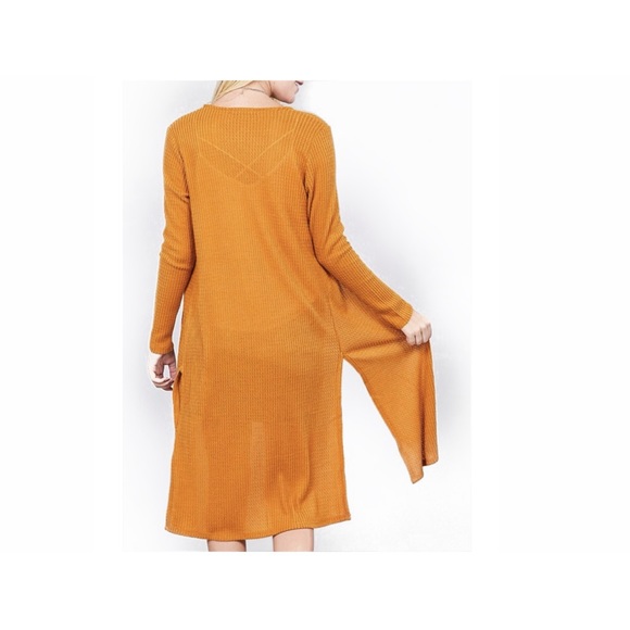 Sweaters - Ribbed Semi-Sheer cover up with side slits